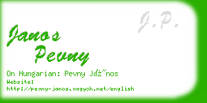 janos pevny business card